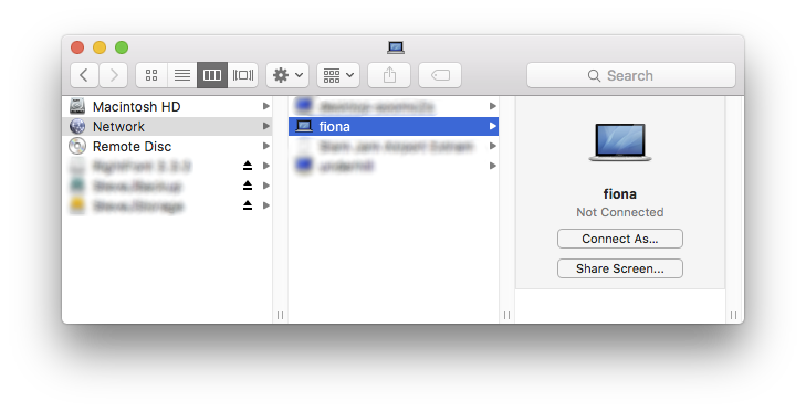 Network folder in Finder